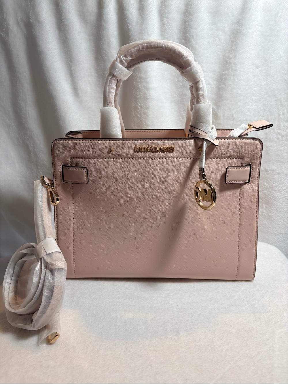 *NWT* Michael Kors Rayne Medium Saffiano Leather Satchel (Color: Powder Blush)